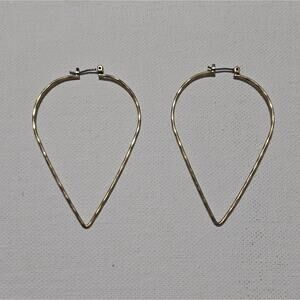 Lucky Brand Hammered Gold Tone Cone hoop Earrings
